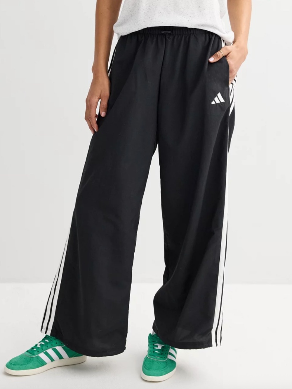 Adidas Women's Three Stripe Parachute Pants. M